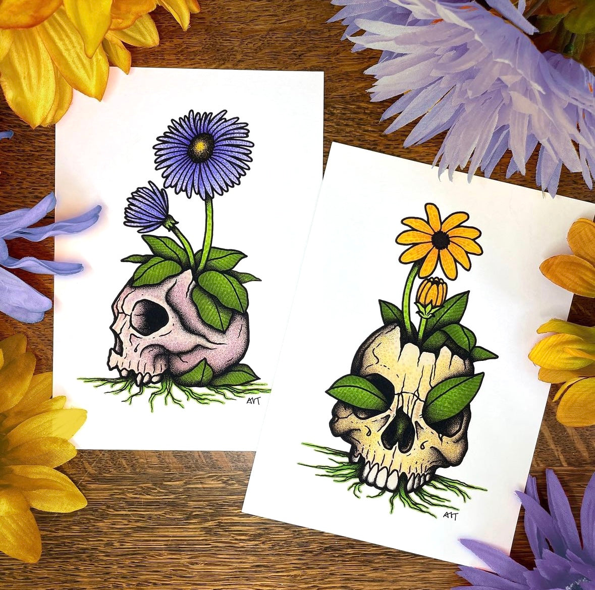 Skull Flowers - Print