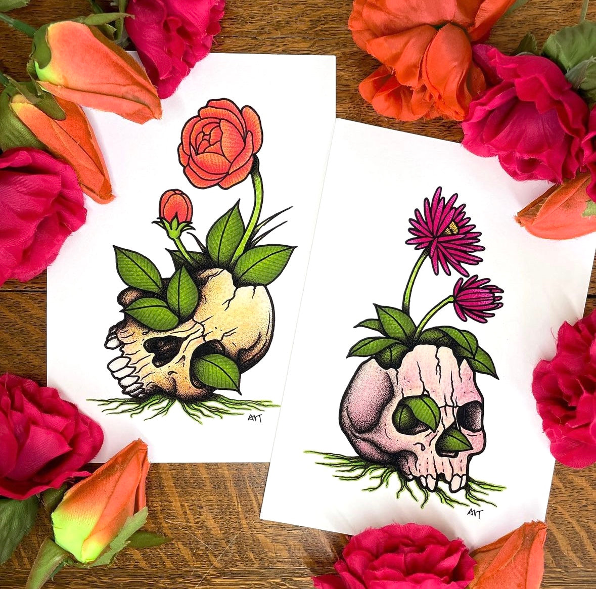 Skull Flowers - Print